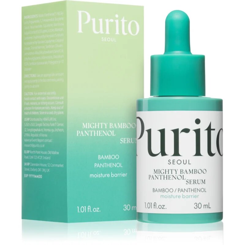 Purito Mighty Bamboo Panthenol Serum интензивно регенериращ серум възстановяващ кожната бариера 30 мл.