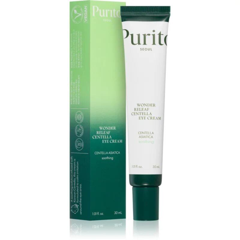 Purito Wonder Releaf Centella Eye Cream хидратиращ и изглаждащ очен крем с успокояващ ефект 30 мл.