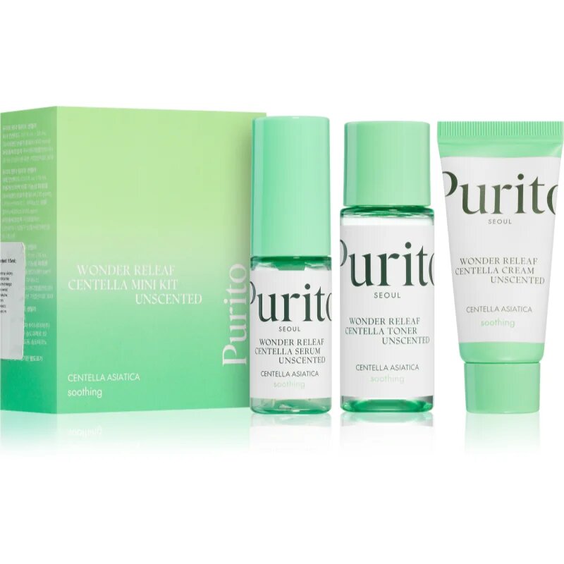 Purito Wonder Releaf Centella Mini Kit Unscented комплект за пътуване за чувствителна и раздразнена кожа