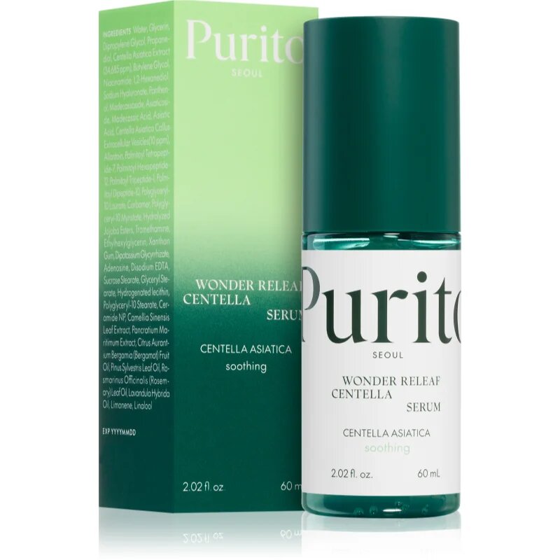 Purito Wonder Releaf Centella Serum регенериращ серум защитаващ от външното замърсяване 60 мл.