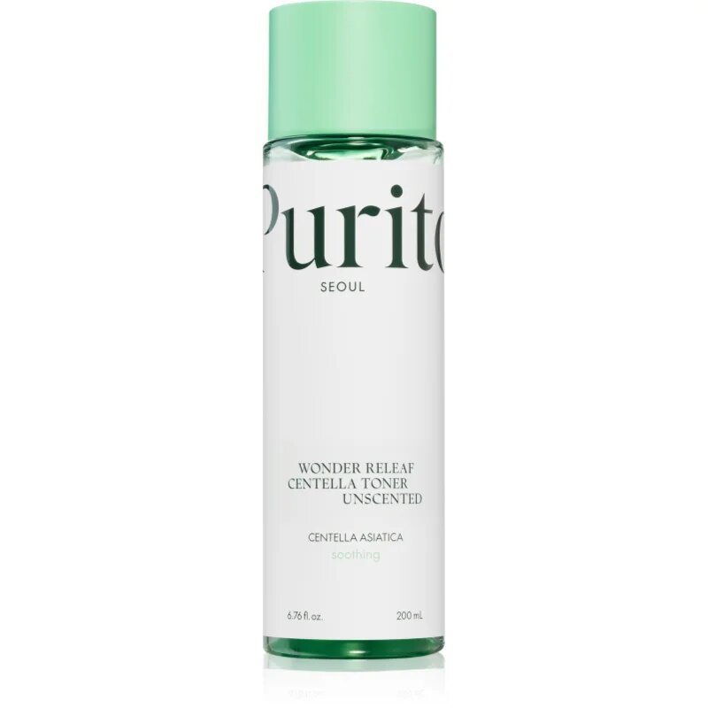 Purito Wonder Releaf Centella Toner Unscented успокояващ тоник за лице за чувствителна кожа на лицето 200 мл.