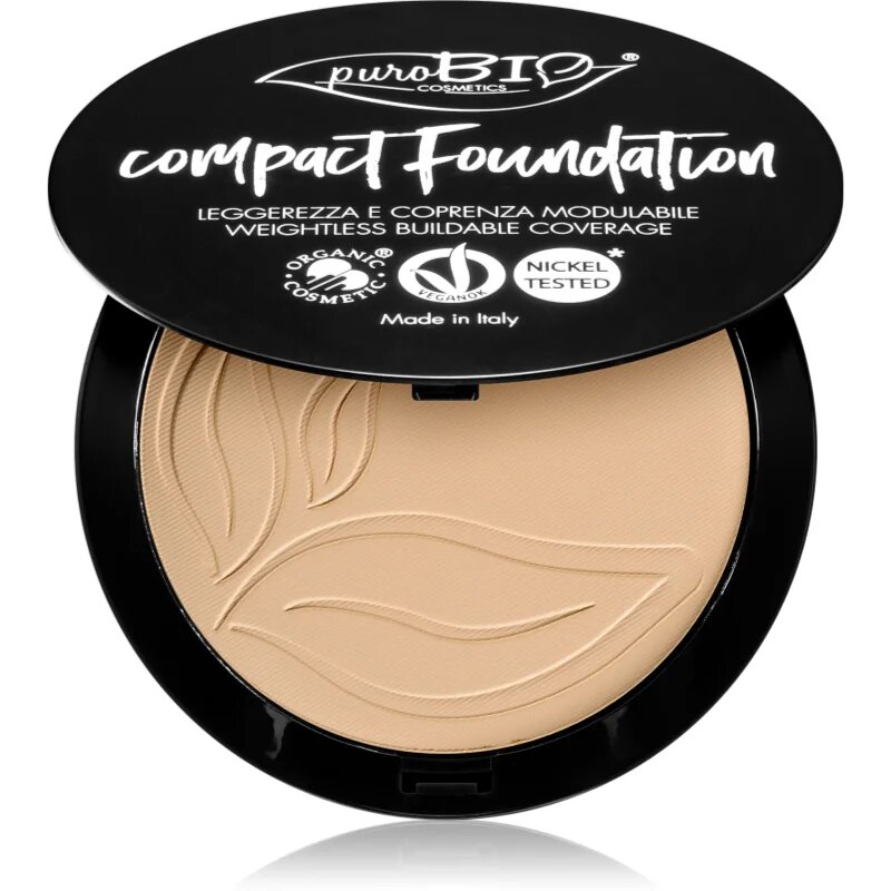 puroBIO Cosmetics Compact Foundation компактна пудра SPF 10 цвят 01 9 гр.