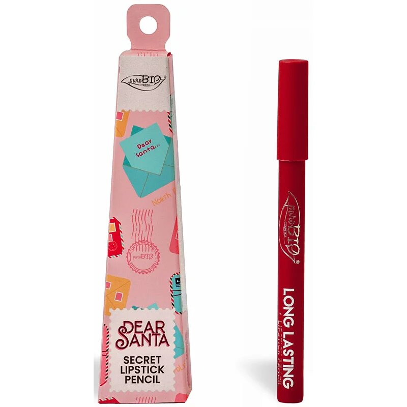 puroBIO Cosmetics Dear Santa SECRET дълготраен молив за устни в подаръчна опаковка цвят 013 3 гр.