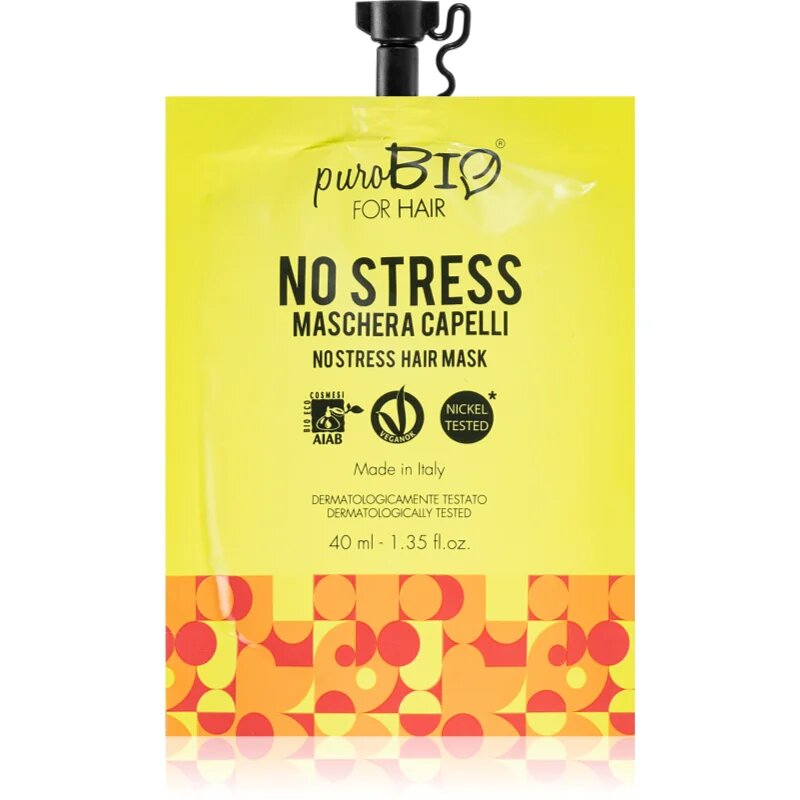 puroBIO Cosmetics No Stress ревитализираща маска за коса 40 мл.