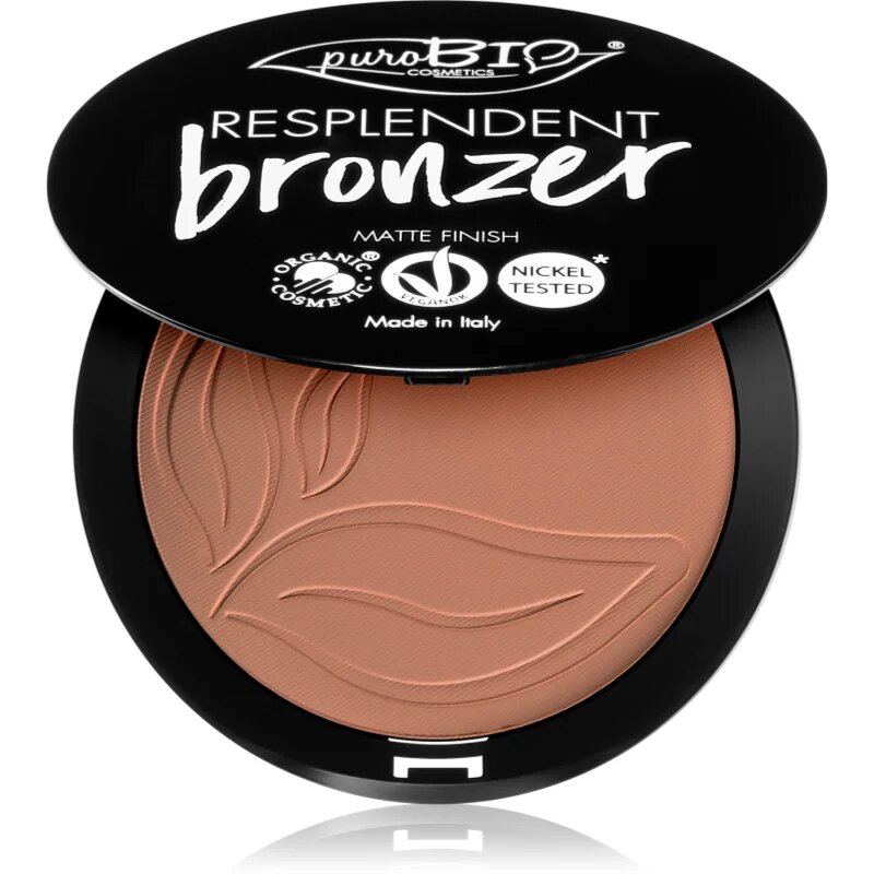 puroBIO Cosmetics Resplendent бронзант с матиращ ефект цвят 03 Beige Brown 9 гр.