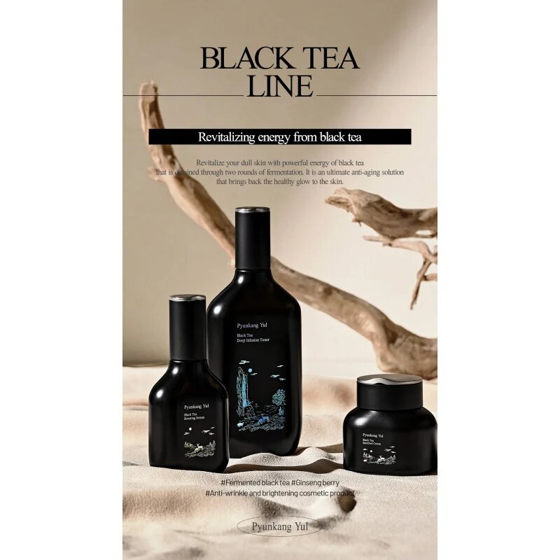Pyunkang Yul Black Tea Time Reverse Eye Cream коригиращ крем за околоочната зона за освежаване и изглаждане на кожата 25 мл.