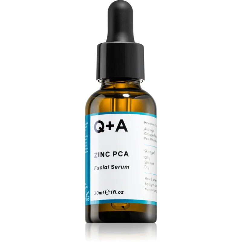 Q+A Zinc PCA серум за лице за изглаждане на кожата и минимизиране на порите 30 мл.