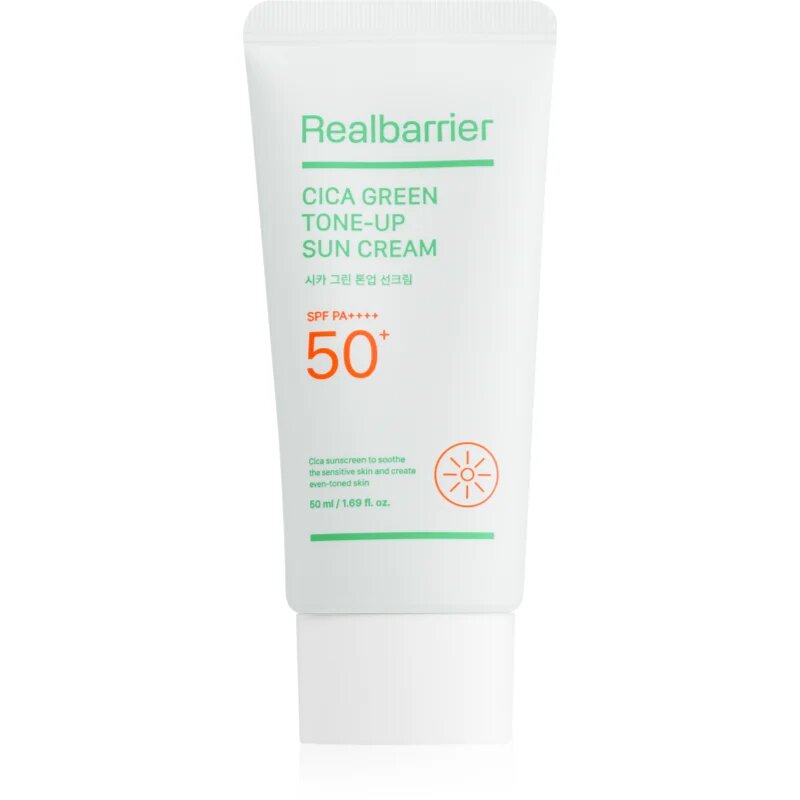 Real Barrier Cica Green Tone-Up Sun Cream интензивен успокояващ и защитен крем SPF 50+ 50 мл.