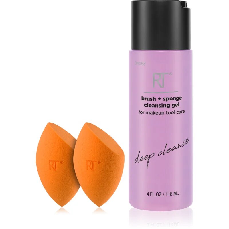 Real Techniques Brush Sponge + Cleasing Gel комплект за лице
