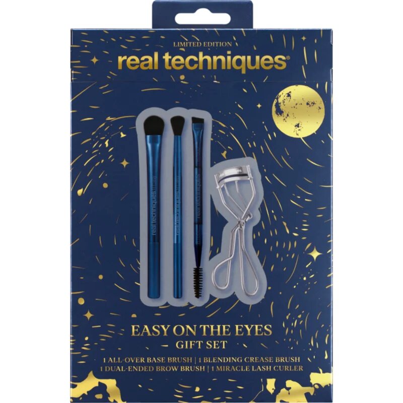 Real Techniques Holiday Easy On The Eyes комплект четки за гримиране на очите