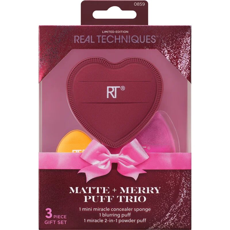 Real Techniques Matte + Merry Puff Trio комплект апликатори