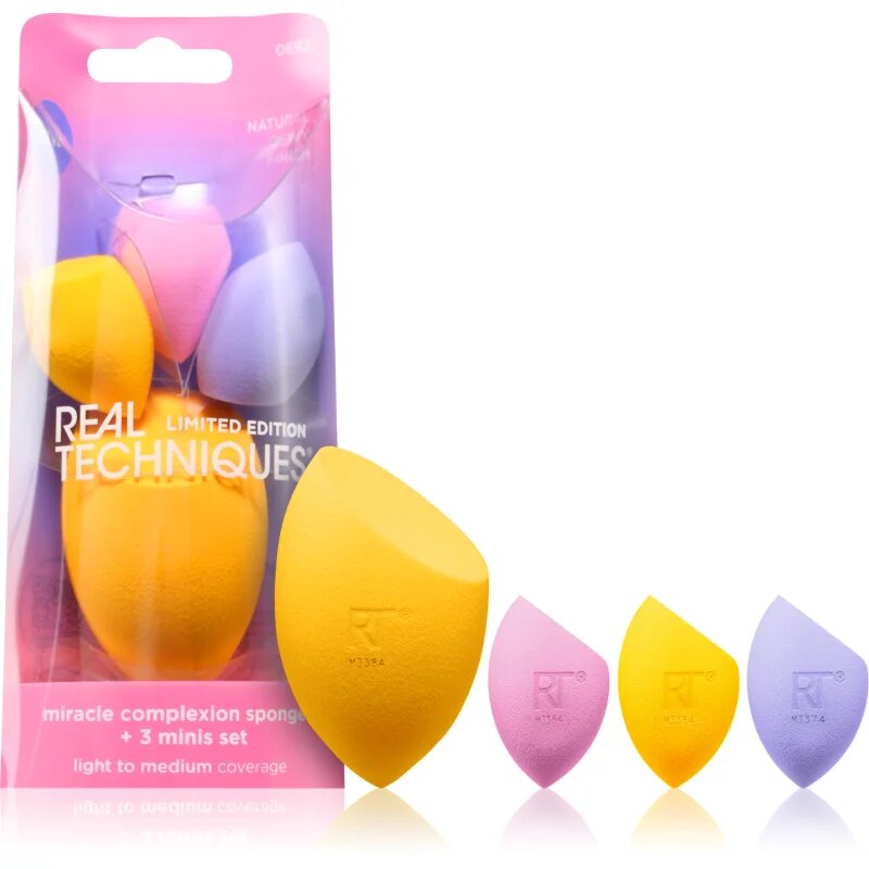 Real Techniques Miracle Complexion Sponge +3 minis set гъба за фон дьо тен