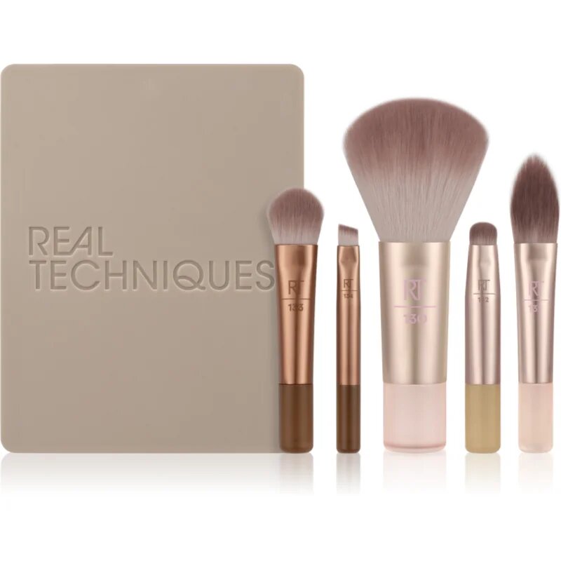 Real Techniques New Nudes On The Glow Mini Brush Kit комплект четки на път 6 бр.