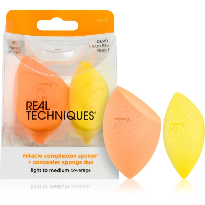 Real Techniques Sponge+ Miracle Complexion & Concealer гъба за фон дьо тен 2 бр. 1 бр.