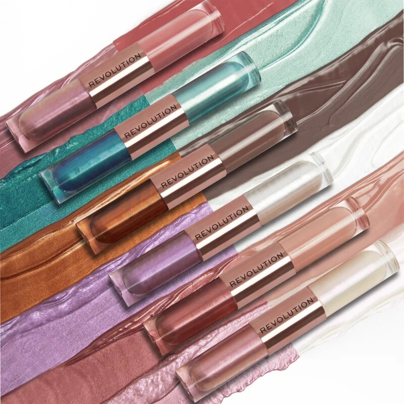Revolution Double Up течни очни сенки 2 в 1 цвят Blissful Pink 2x2.2 мл.