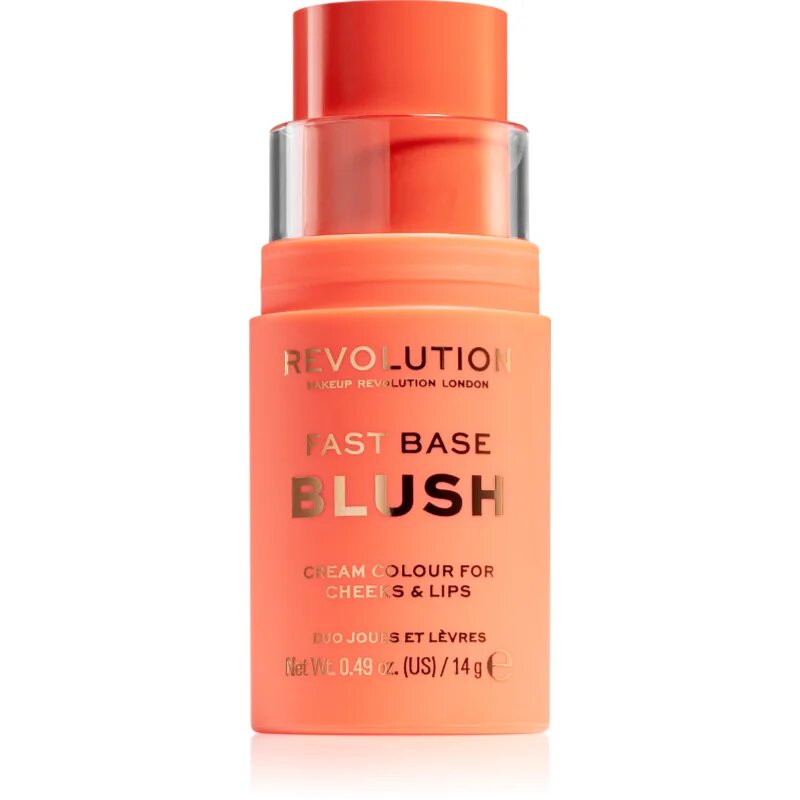 Revolution Fast Base тониращ балсам за устни и скули цвят Peach 14 гр.