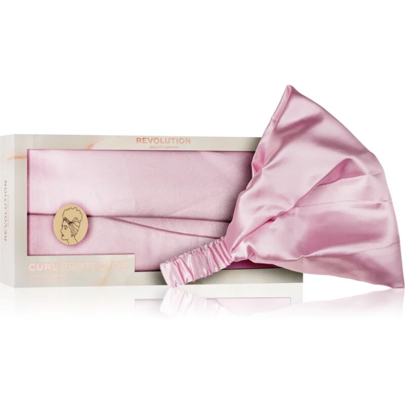 Revolution Haircare Curl Protector Satin Headband сатенена диадема за чуплива и къдрава коса цвят Pink 1 бр.