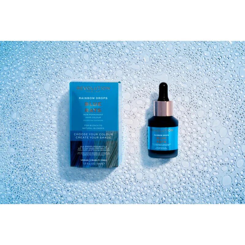 Revolution Haircare Rainbow Drops тонираща боя за коса цвят Blue Rays 30 мл.