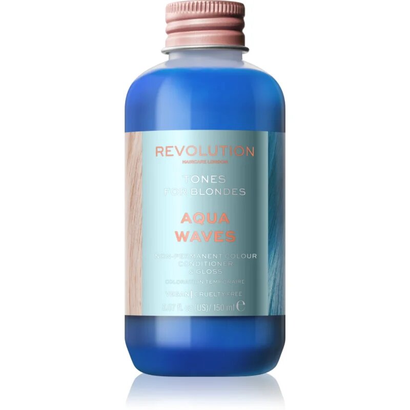 Revolution Haircare Tones For Blondes тониращ балсам за руса коса цвят Aqua Waves 150 мл.