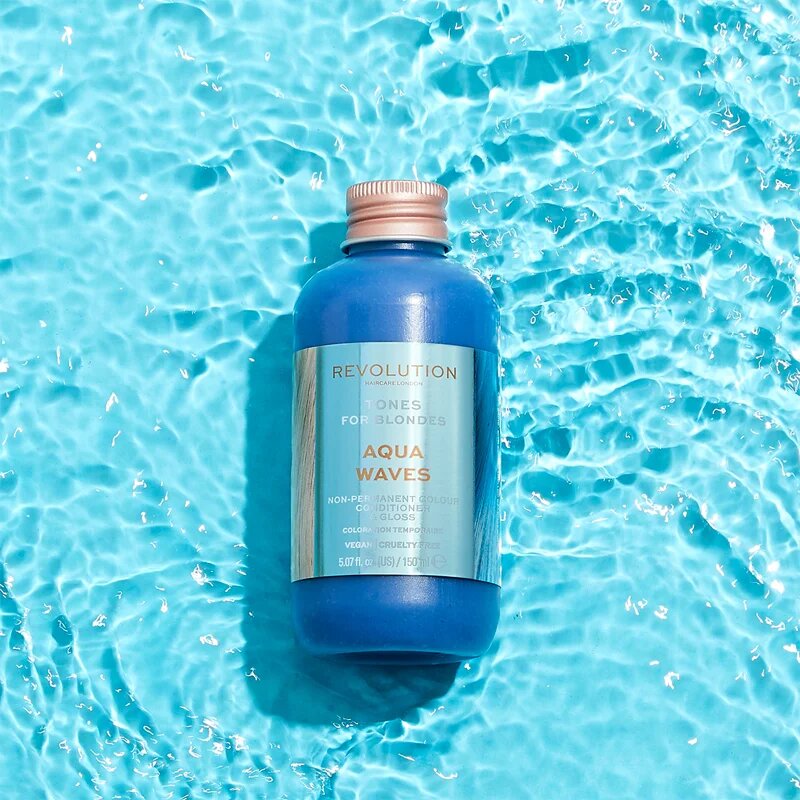 Revolution Haircare Tones For Blondes тониращ балсам за руса коса цвят Aqua Waves 150 мл.