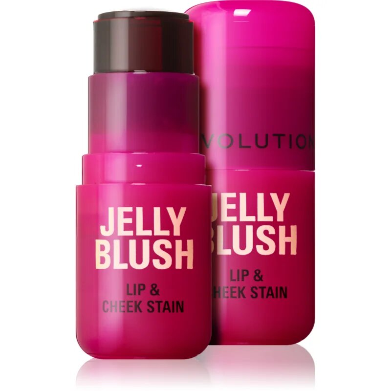 Revolution Jelly Blush руж в стик за устни и скули цвят Cherry Red 5.5 гр.