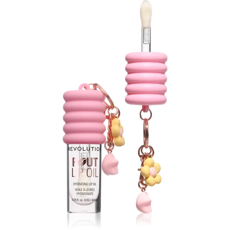 Revolution Pout Lip Oil With Charm масло от нар за ключове Pink Charm 4.6 мл.