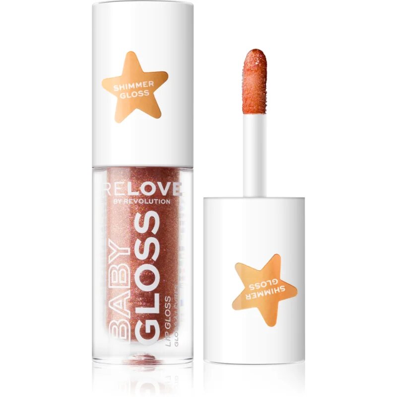 Revolution Relove Baby Gloss Shimmer блясък за устни с блестящи частици цвят Pink Tulle 1.8 мл.