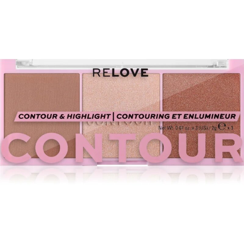 Revolution Relove Colour Play Contour Trio Palette контурираща палитра за лице цвят Baked Sugar 6 гр.