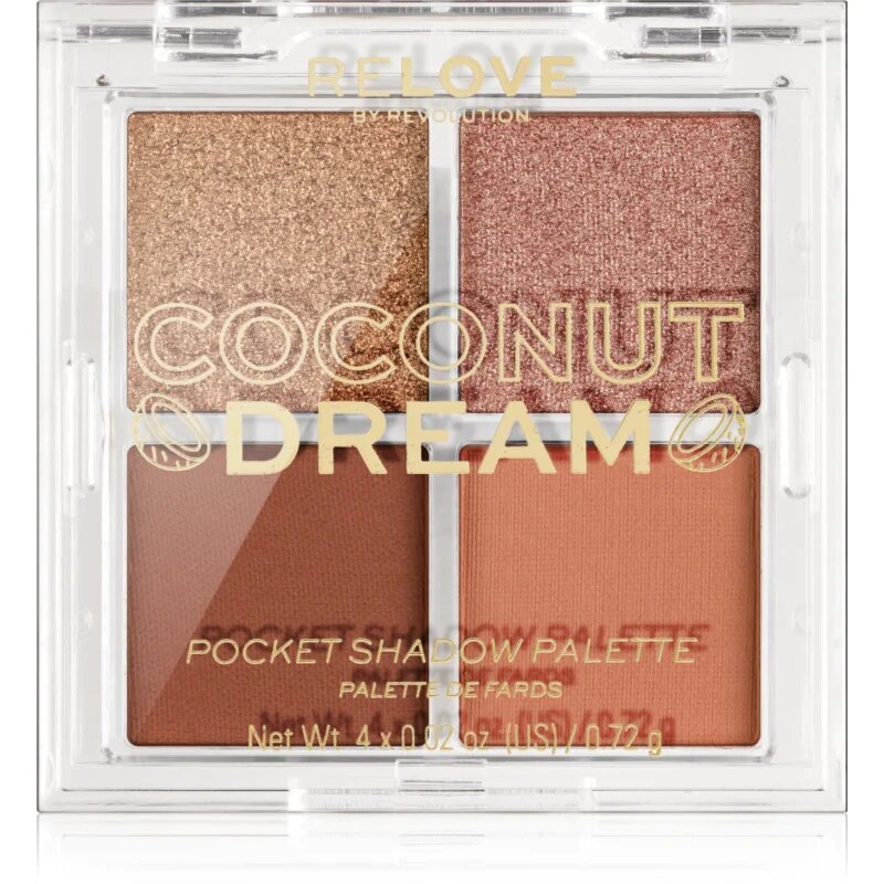 Revolution Relove Pocket Palette палитра сенки за очи цвят Coconut Dream 4x0.72 гр.