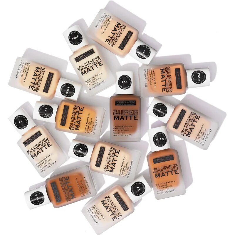 Revolution Relove Super Matte Foundation дълготраен матиращ фон дьо тен цвят F6 24 мл.