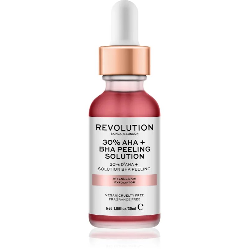 Revolution Skincare AHA + BHA 30% Peeling Solution интензивен химически пилинг за озаряване на лицето 30 мл.