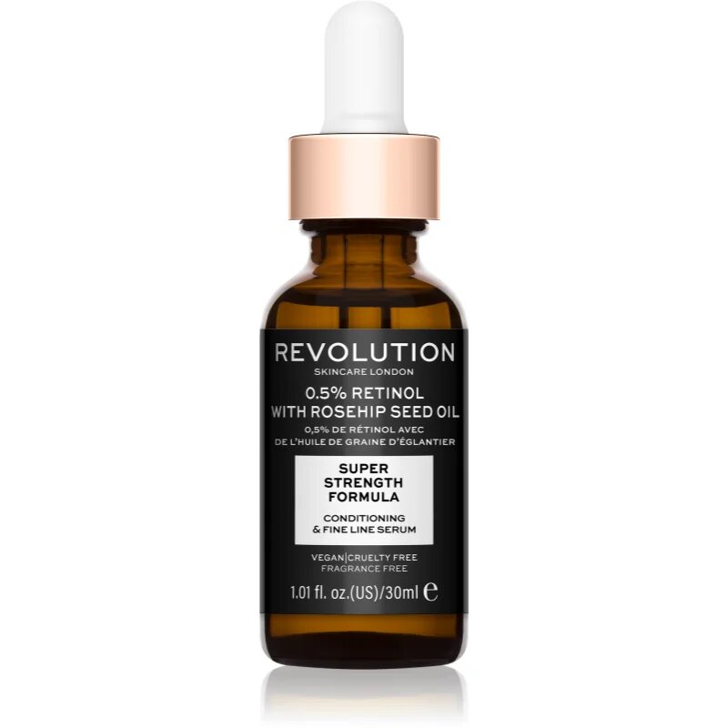 Revolution Skincare Retinol 0.5% With Rosehip Seed Oil хидратиращ серум против бръчки 30 мл.