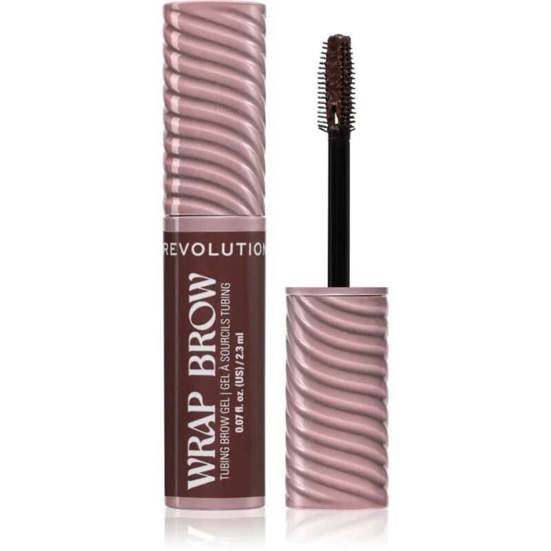 Revolution Wrap Brow Tubing Brow Gel фиксиращ гел за вежди цвят Dark Brown 2.3 мл.