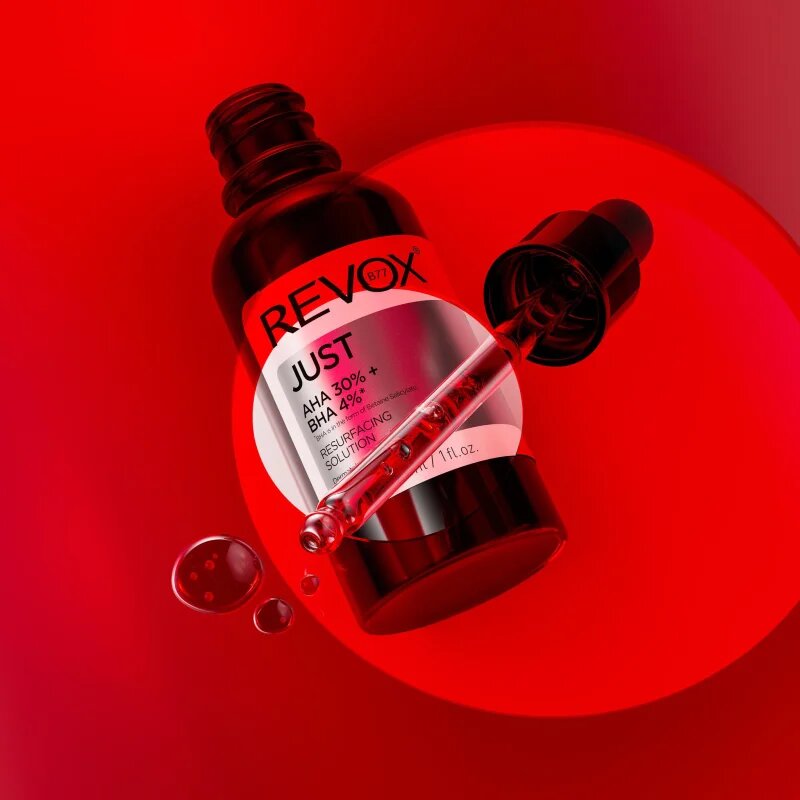 Revox B77 JUST AHA 30% + BHA 4% изглаждащ ексфолиращ серум за възобновяване на повърхността на кожата 30 мл.