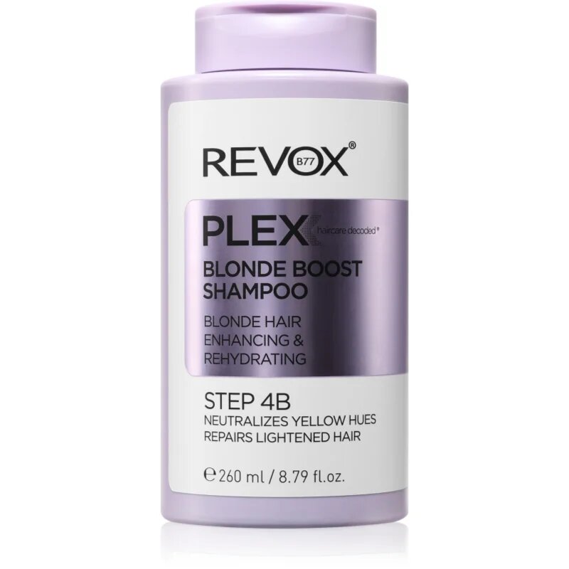Revox B77 Plex Blonde Boost Shampoo. Step 4B шампоан неутрализиращ жълтите нюанси за руса коса 260 мл.