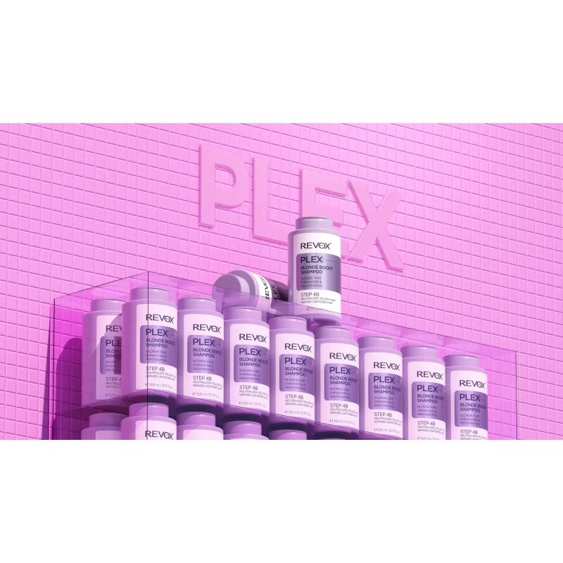 Revox B77 Plex Blonde Boost Shampoo. Step 4B шампоан неутрализиращ жълтите нюанси за руса коса 260 мл.