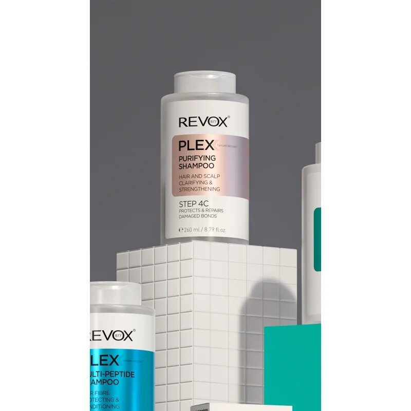 Revox B77 PLEX Purifying Shampoo. Step 4C почистващ шампоан за укрепване на увредената коса 260 мл.