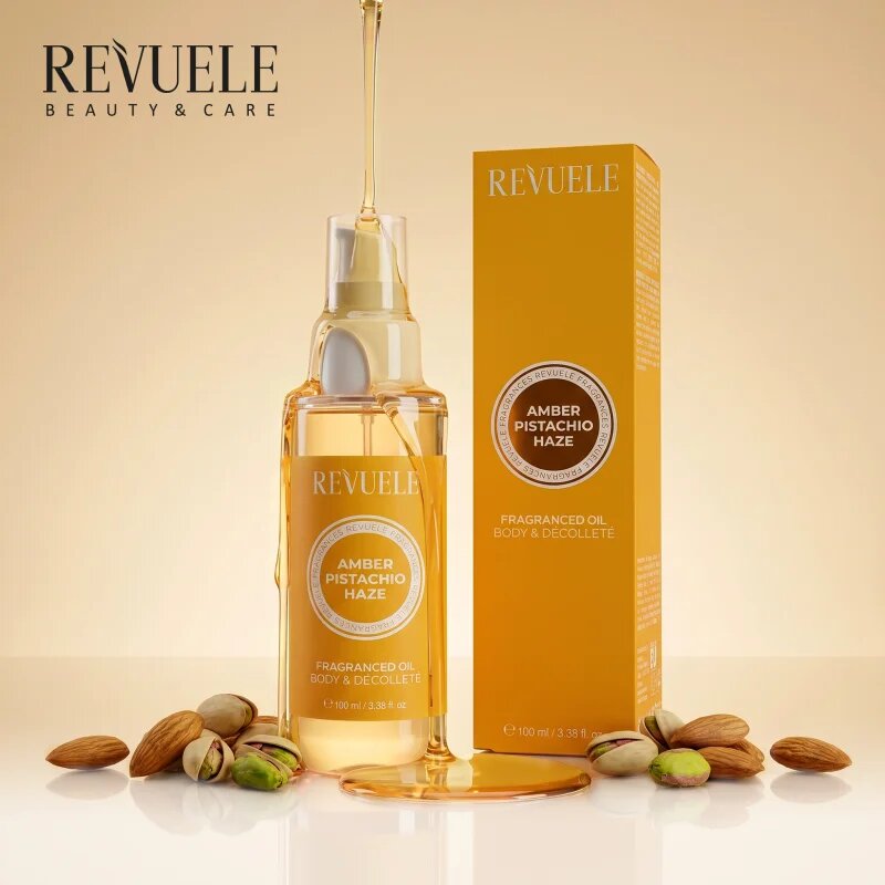 Revuele Amber Pistachio Haze Fragranced Oil парфюмирано масло за тяло 100 мл.