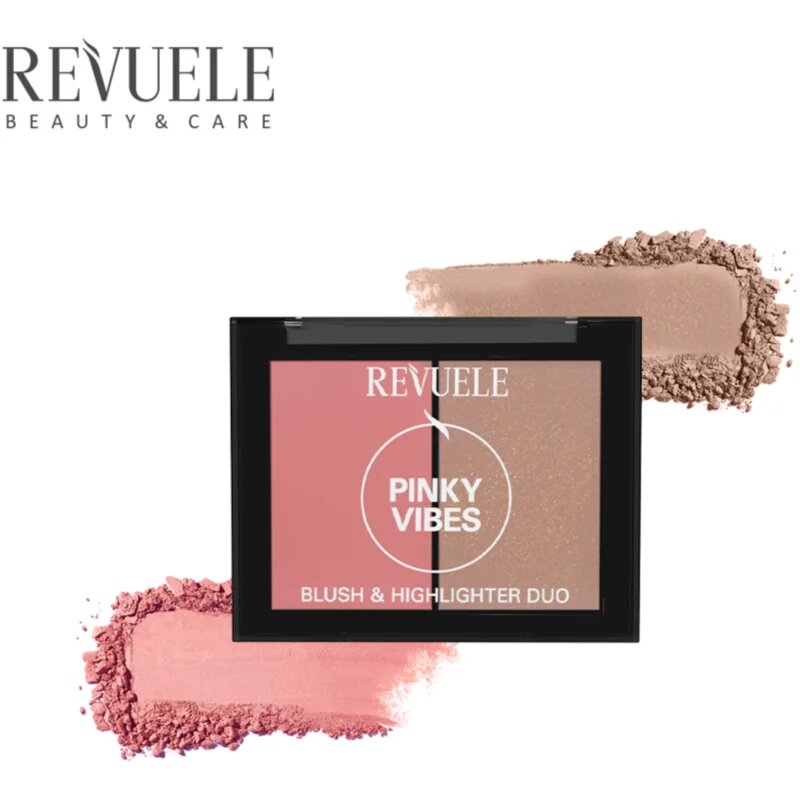 Revuele Blush & Highlighter Duo озаряващ руж цвят Pinky Vibes 8 гр.