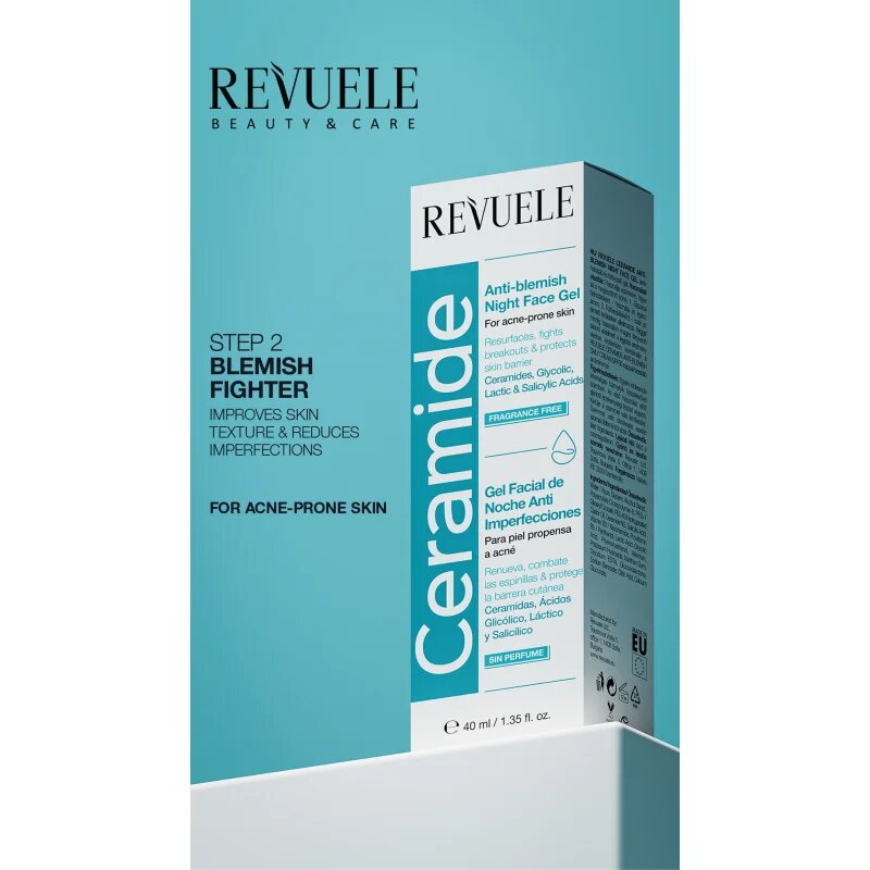 Revuele Ceramide Anti-Blemish Night Face Gel гел срещу несъвършенства за нощ 40 мл.