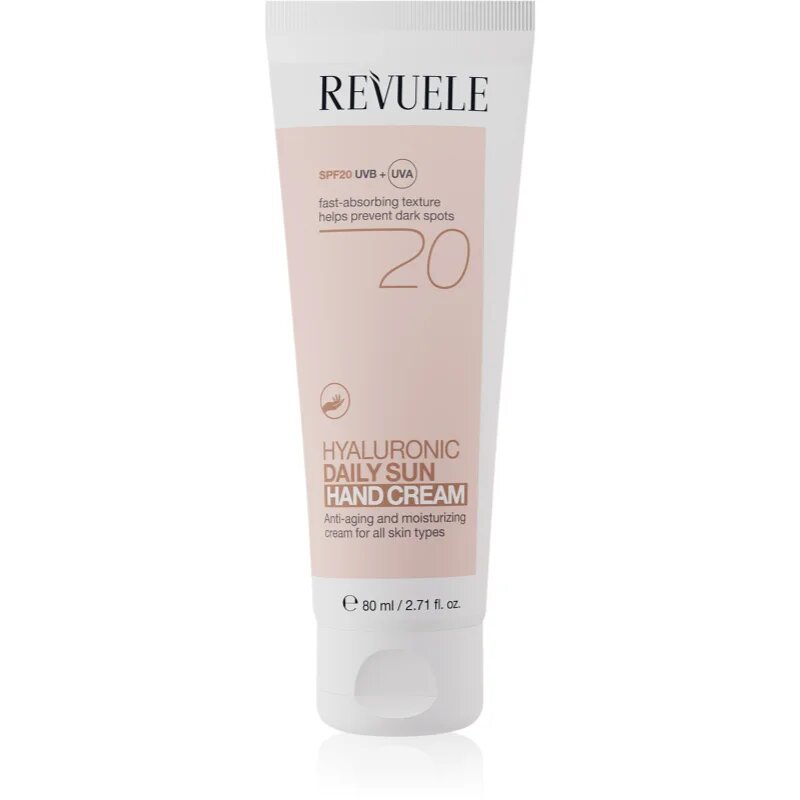 Revuele Daily Sun Hyaluronic Hand Cream SPF 20 хидратиращ защитен крем за ръце SPF 20 80 мл.
