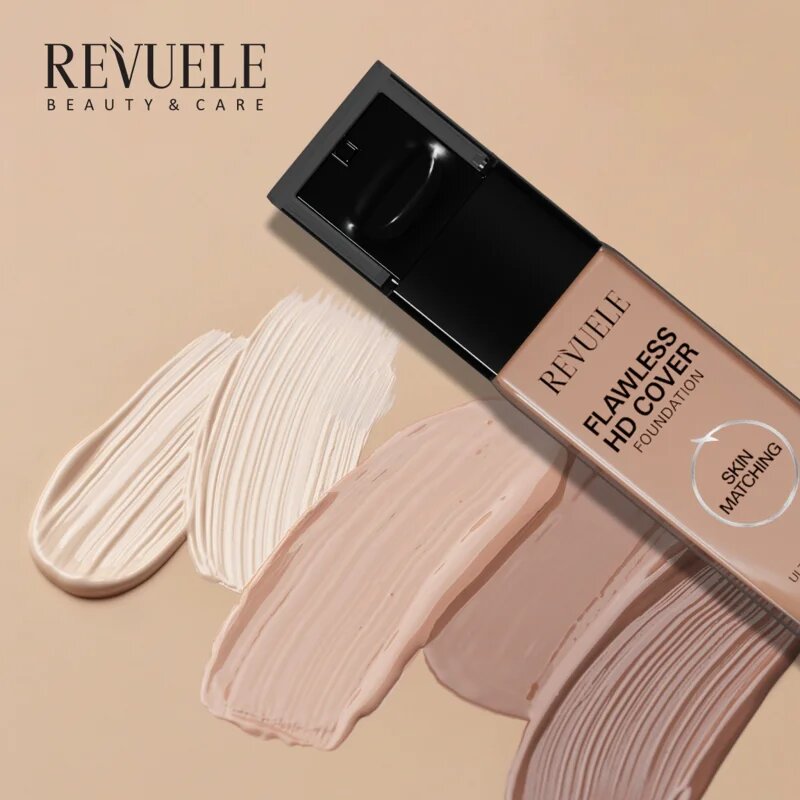 Revuele Flawless HD Cover Foundation лек фон дьо тен за перфектен външен вид цвят 03 Beige 33 мл.