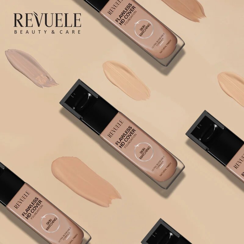 Revuele Flawless HD Cover Foundation лек фон дьо тен за перфектен външен вид цвят 03 Beige 33 мл.