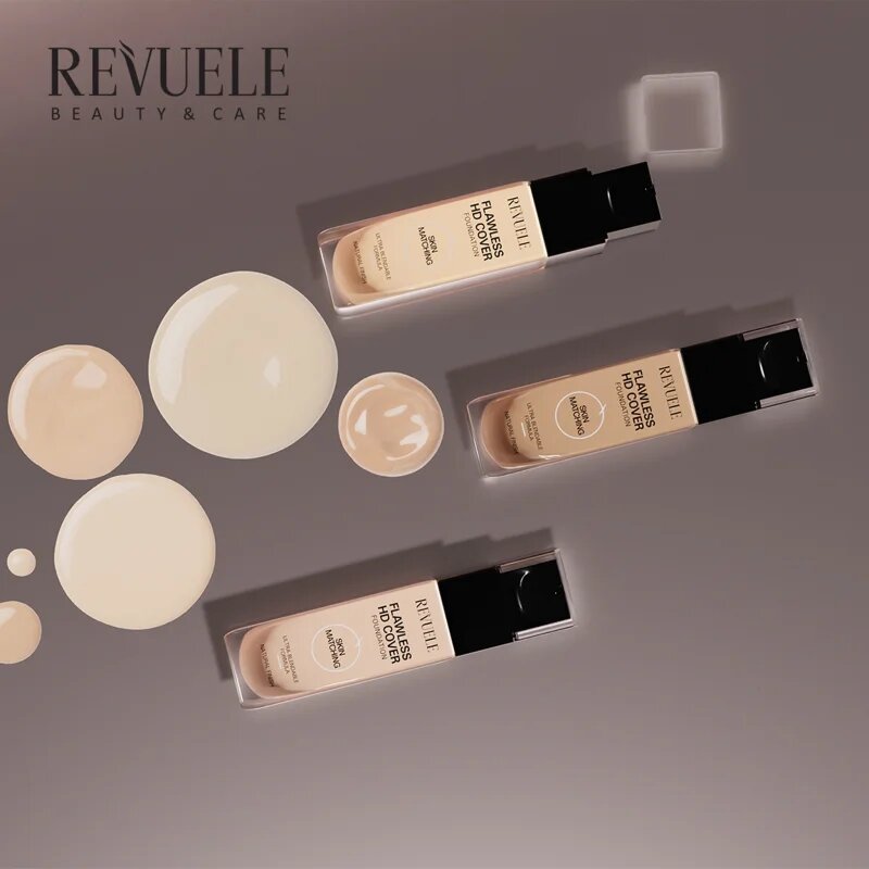 Revuele Flawless HD Cover Foundation лек фон дьо тен за перфектен външен вид цвят 03 Beige 33 мл.