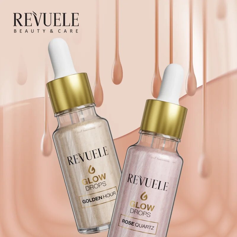 Revuele Glow Drops Rose Quartz озаряващ серум за тяло и лице 20 мл.