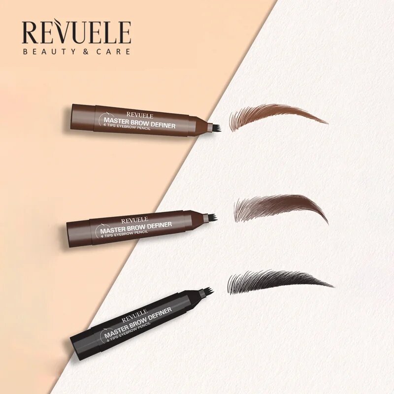 Revuele Master Brow Definer 4 Tips Eyebrow Pencil прецизен молив за вежди цвят Dark 2.2 мл.