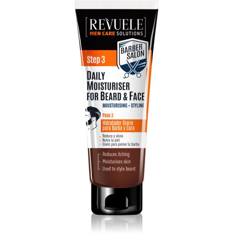 Revuele Men Care Solutions Barber Salon хидратиращ крем за зоната на лицето и брадата 80 мл.