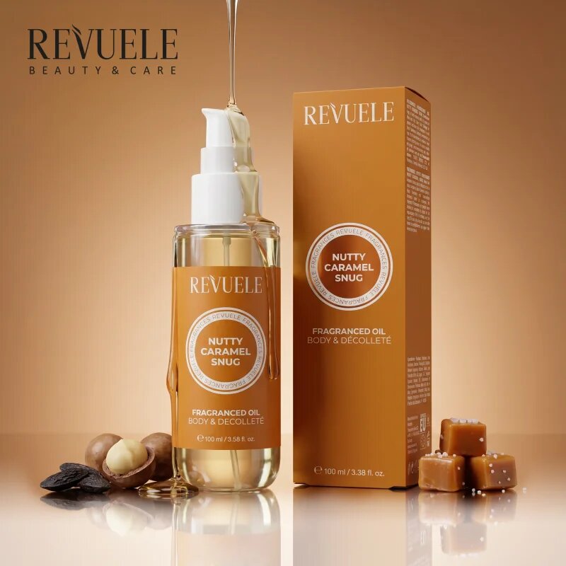 Revuele Nutty Caramel Snug Fragranced Oil парфюмирано масло за тяло 100 мл.