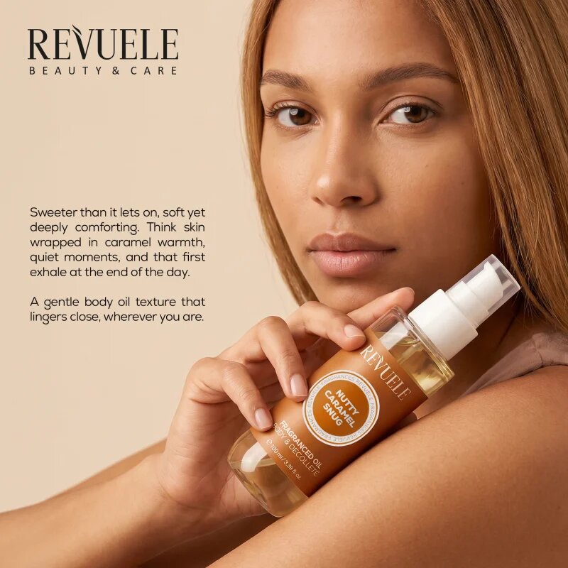 Revuele Nutty Caramel Snug Fragranced Oil парфюмирано масло за тяло 100 мл.