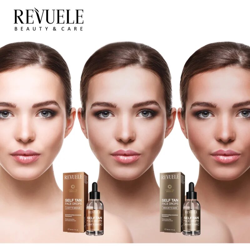 Revuele Paradise Bronze Self Tan Face Drops автобронзантни капки за лице цвят Medium To Dark 30 мл.